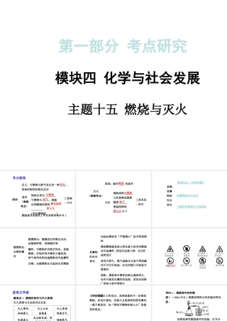 【中考试题研究】四川省2015届中考化学总复习 主题十五 燃烧与灭火课件