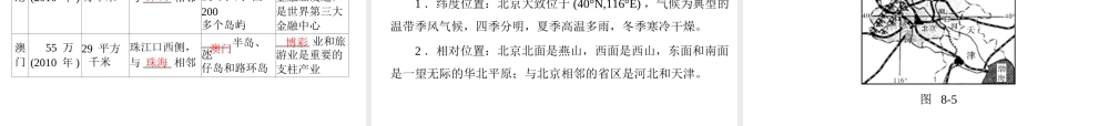 【南方新中考】（梅州）2015中考地理 第二部分 专题八 认识区域特征复习课件