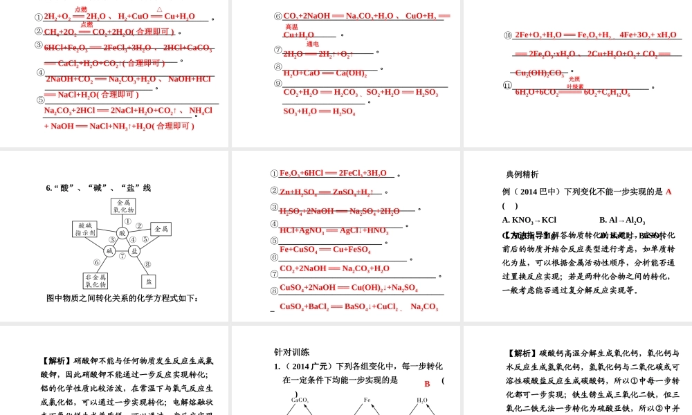 【中考试题研究】四川省2015届中考化学总复习 专题二 物质的转化与推断课件