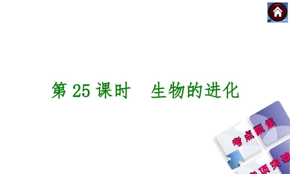 【中考复习方案】2015中考生物总复习 第25课时 生物的进化课件（考点聚焦+归类探究+回归教材）