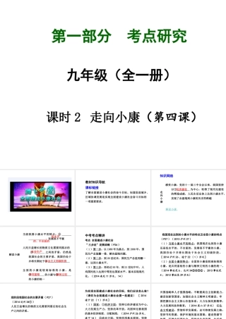 【中考试题研究】四川省2015届中考政治总复习 课时2 走向小康课件
