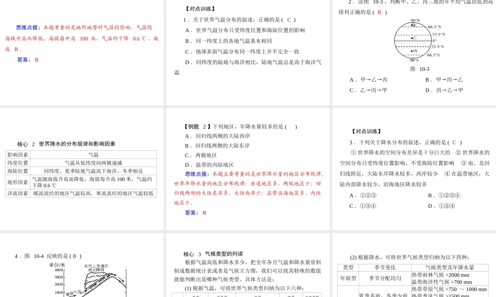 【南方新中考】（梅州）2015中考地理 第三部分 专题十 世界气候复习课件