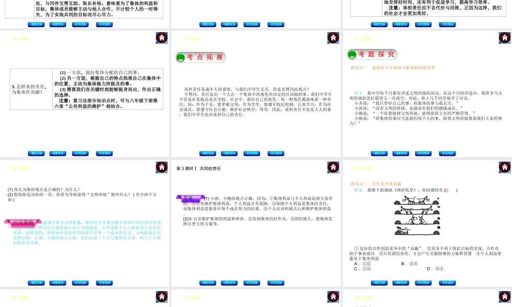 【中考复习方案】2015中考政治总复习 第3课时 共同的责任课件 教科版
