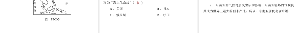 【南方新中考】（梅州）2015中考地理 第三部分 专题十三 第2讲 认识地区(东南亚、极地地区)复习课件