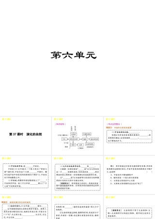 《中考复习方案》九年级科学 第37课时演化的自然课件 浙教版