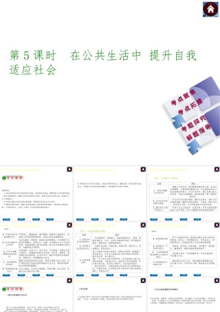 【中考复习方案】2015中考政治总复习 第5课时 在公共生活中 提升自我 适应社会课件（考点聚焦+考点拓展+考题探究+解题指导）