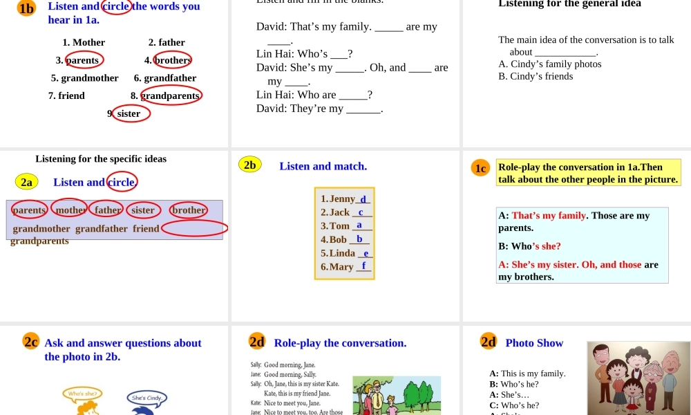 Unit 2 第二课时 Section A 1a-2d