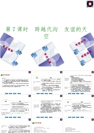 【中考复习方案】2015中考政治总复习 第7课时 跨越代沟 友谊的天空课件 教科版