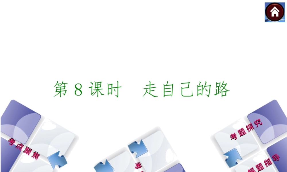 【中考复习方案】2015中考政治总复习 第8课时 走自己的路课件 教科版