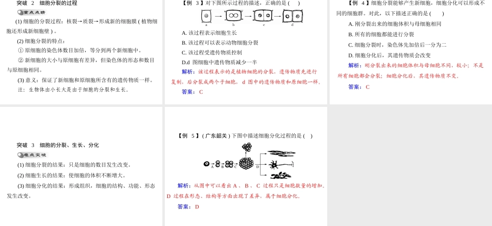 【南方新中考】（梅州）2015中考生物 第一部分 第2单元 第二讲 动植物体的结构层次复习课件