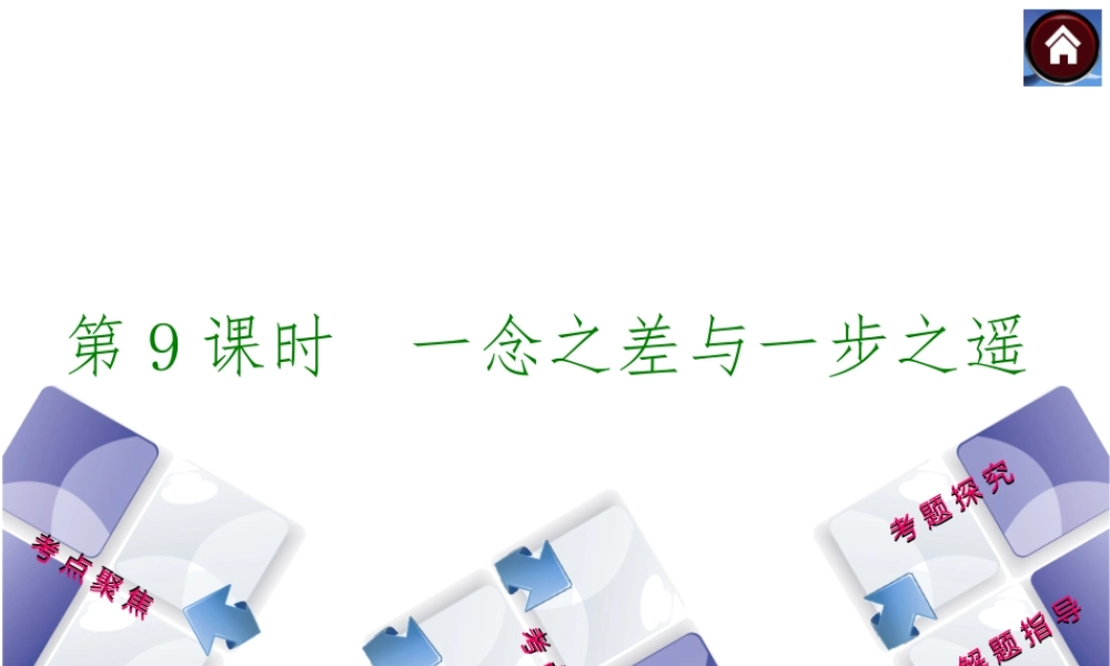 【中考复习方案】2015中考政治总复习 第9课时 一念之差与一步之遥课件 教科版
