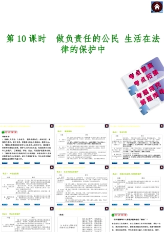 【中考复习方案】2015中考政治总复习 第10课时 做负责任的公民+生活在法律的保护中课件（考点聚焦+考点拓展+考题探究+解题指导）