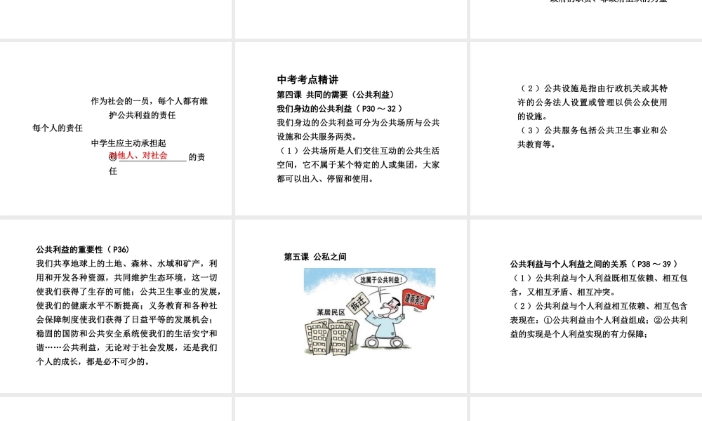 【中考试题研究】四川省2015届中考政治总复习 课时19 公共利益课件