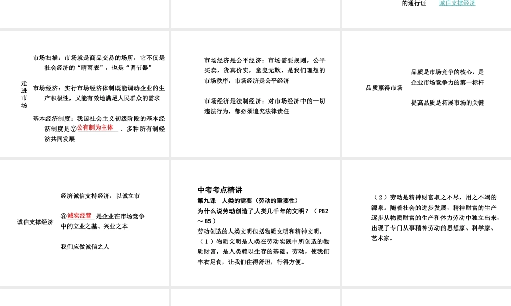 【中考试题研究】四川省2015届中考政治总复习 课时21 劳动创造世界 市场考察课件