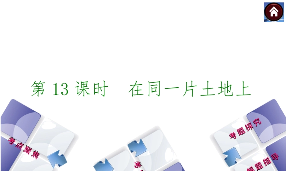 【中考复习方案】2015中考政治总复习 第13课时 在同一片土地上课件 教科版