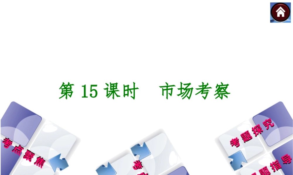 【中考复习方案】2015中考政治总复习 第15课时 市场考察课件 教科版