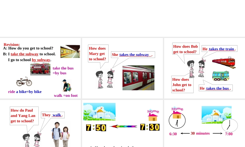 Unit 3 How do you get to school Period3课件2
