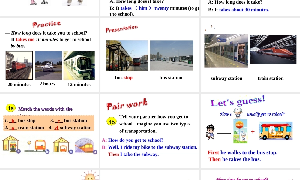 Unit 3 How do you get to school Period3课件2