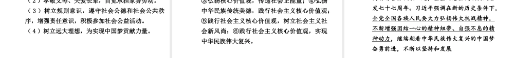 【中考试题研究】四川省2015届中考政治总复习 热点专题攻略四 践行社会主义核心价值观 推进精神文明建设（课件