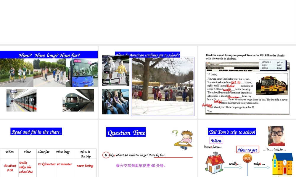 Unit 3 How do you get to school Period5课件