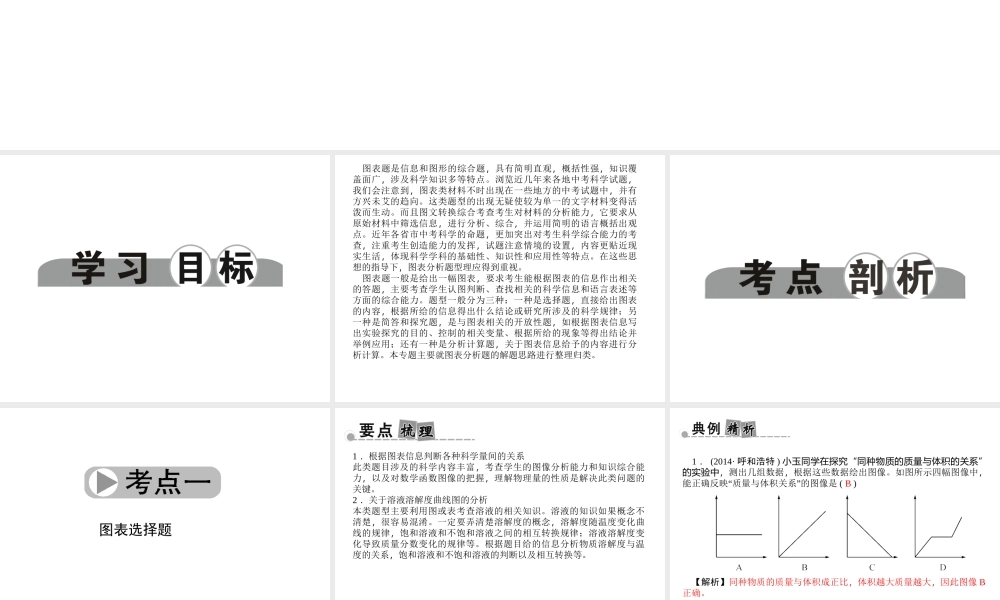 【中考面对面】浙江省2015中考科学总复习 第47讲 图表分析题专题课件