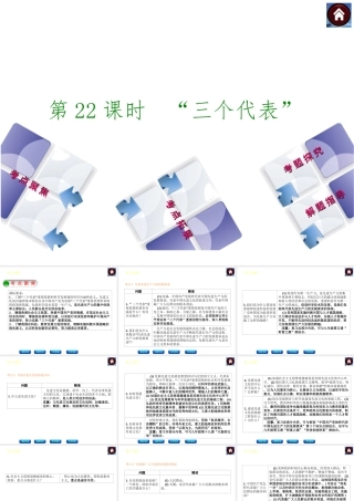 【中考复习方案】2015中考政治总复习 第22课时 “三个代表”课件 教科版