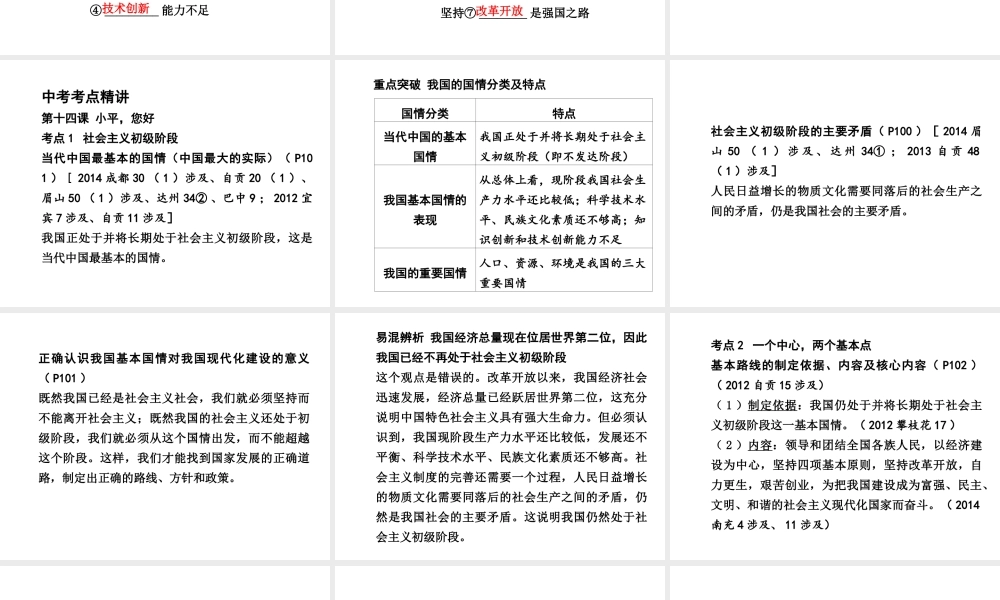 【中考试题研究】四川省2015届中考总复习 课时8 小平，您好“三个代表”课件