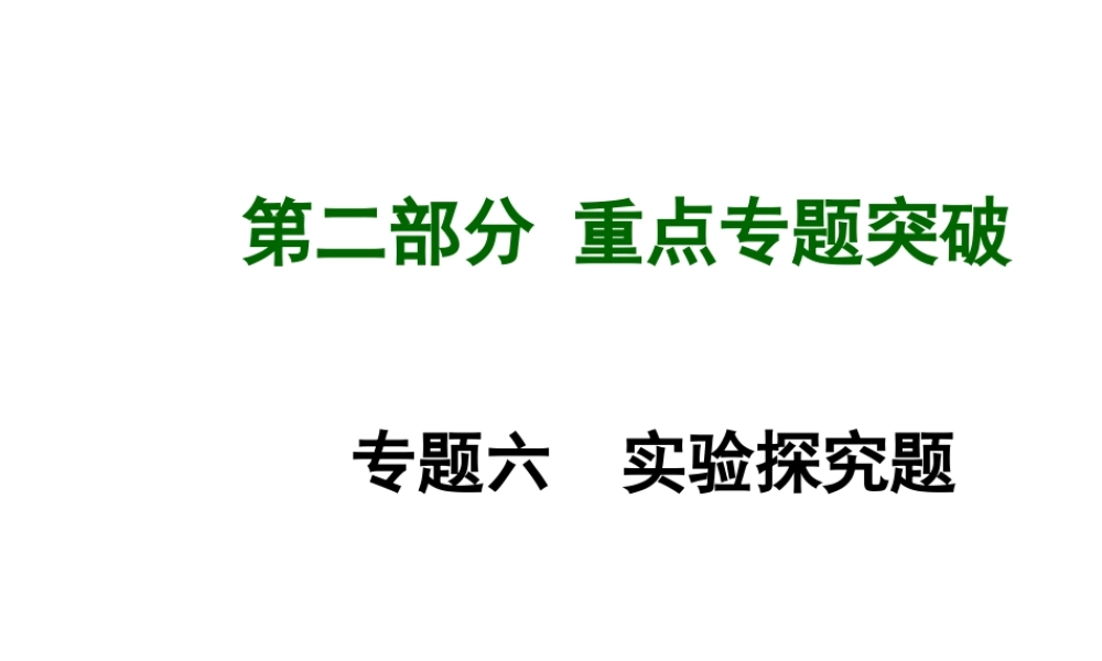 【安徽中考面对面】2015届中考化学总复习 专题六 实验探究题课件