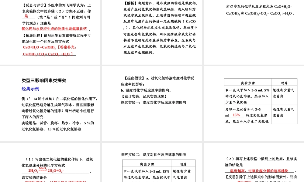 【安徽中考面对面】2015届中考化学总复习 专题六 实验探究题课件