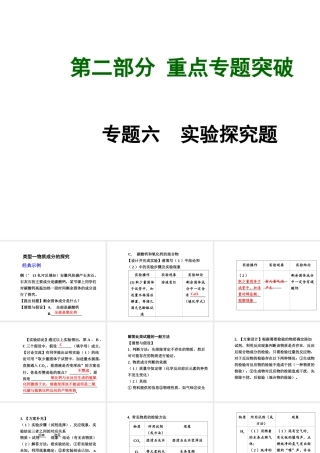 【安徽中考面对面】2015届中考化学总复习 专题六 实验探究题课件