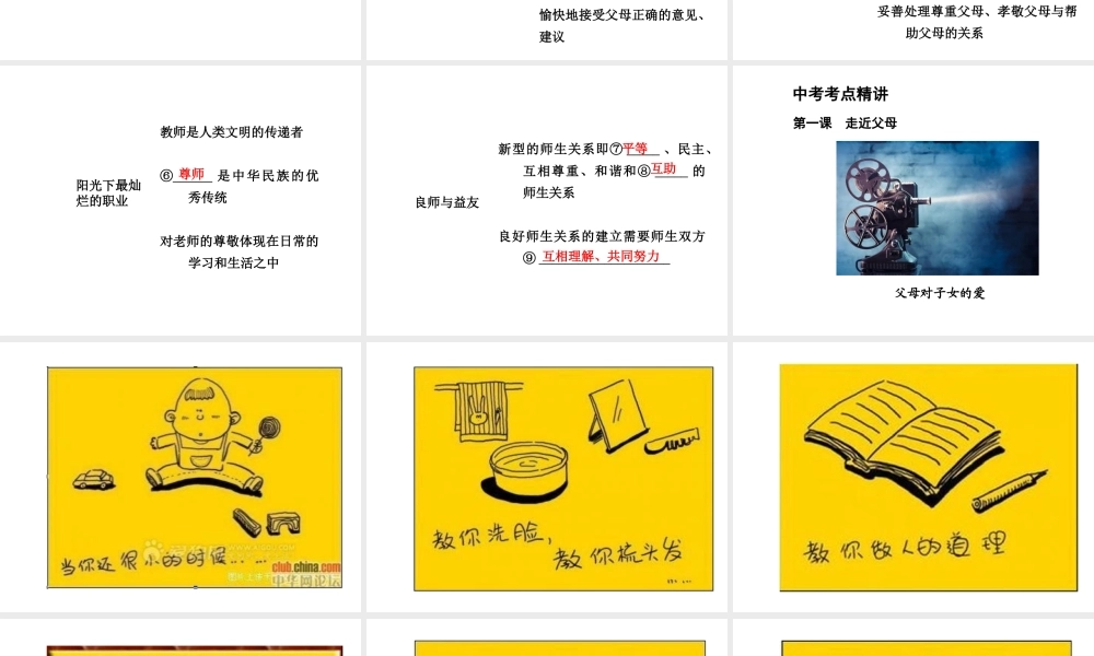 【中考试题研究】四川省2015届中考总复习 课时14 跨越代沟课件