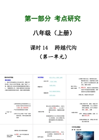 【中考试题研究】四川省2015届中考总复习 课时14 跨越代沟课件