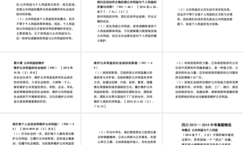 【中考试题研究】四川省2015届中考总复习 课时19 公共利益课件