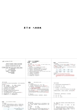 【中考试题研究】2015中考科学总复习 第11讲 人体保健课件 浙教版