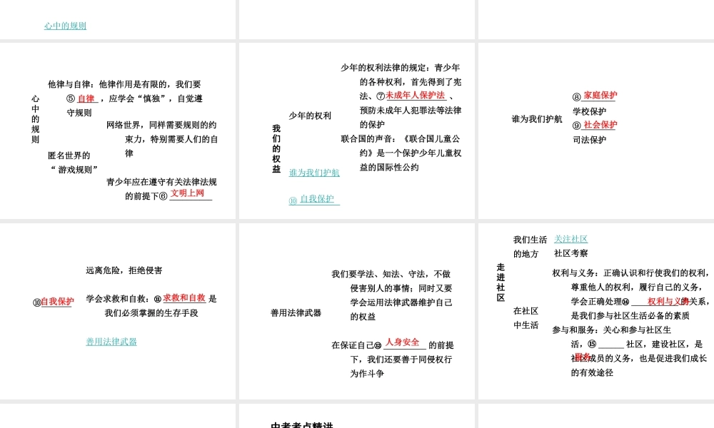 【中考试题研究】四川省2015届中考总复习 课时24 无序与有序 我们的权益 走进社区课件
