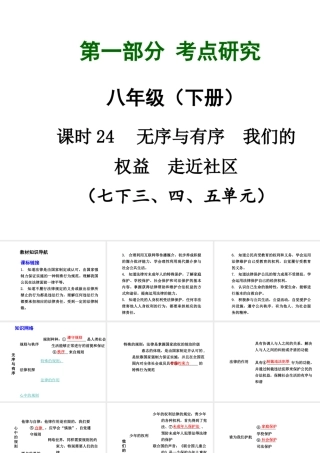 【中考试题研究】四川省2015届中考总复习 课时24 无序与有序 我们的权益 走进社区课件