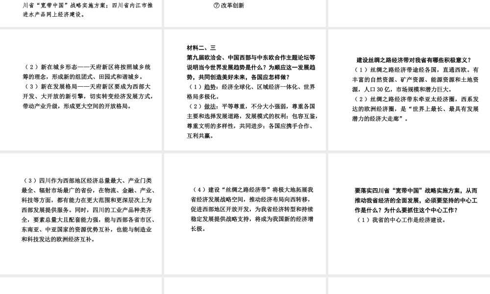 【中考试题研究】四川省2015届中考总复习 热点专题攻略九 关注家乡建设 展现巴蜀风采课件