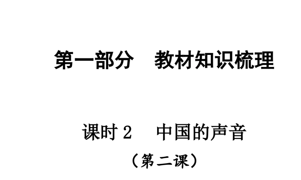 【贵州中考面对面】2015届中考政治总复习 知识梳理精讲 九全 第二课 中国的声音课件 人民版