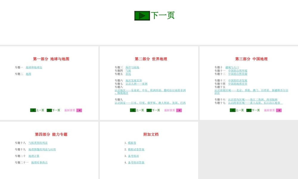 【南方新中考】2013年中考地理 目录课件