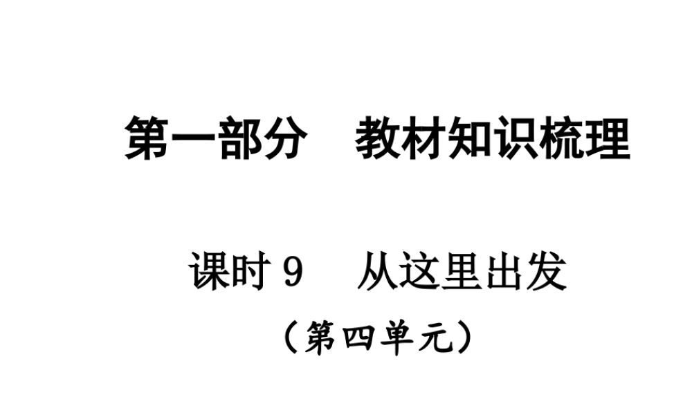 【贵州中考面对面】2015届中考政治总复习 知识梳理精讲 九全 第四单元 从这里出发课件 人民版
