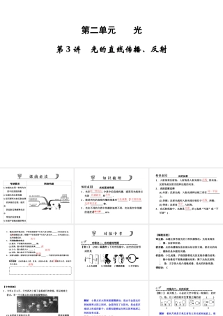 【步步高】浙江省2014年中考科学一轮复习 第3讲 光的直线传播、反射课件