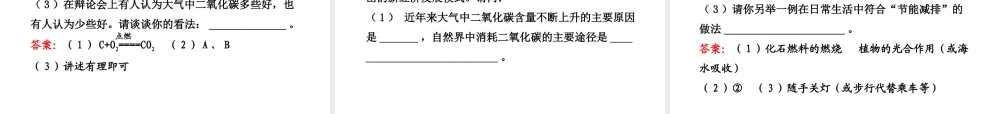 【金榜学案】2011版八年级科学下册  2.6.2《自然界中氧和碳的循环》课件 浙教版