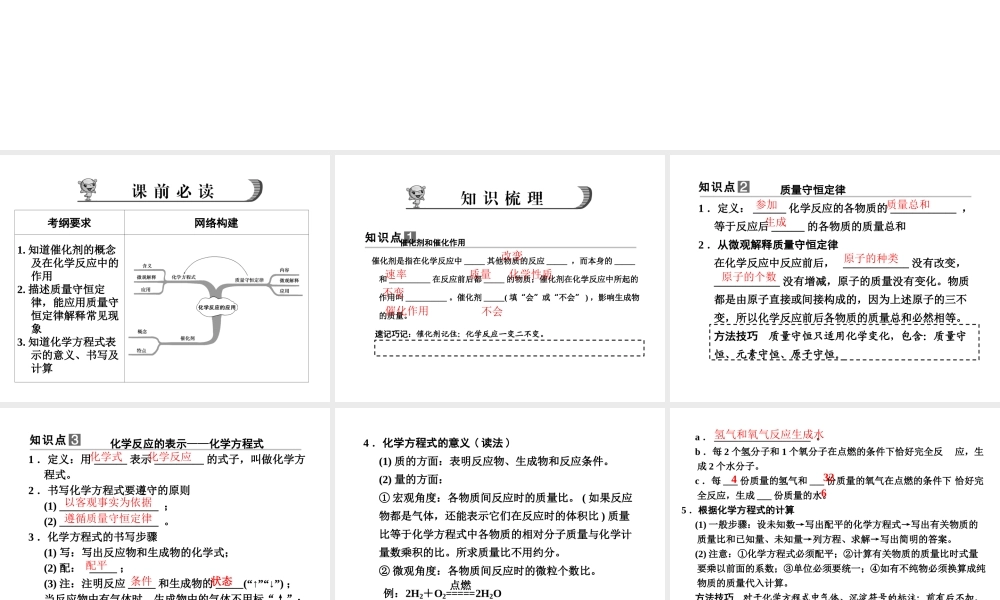【步步高】浙江省2014年中考科学一轮复习 第28讲 化学反应的应用课件