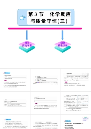 【金榜学案】2011版八年级科学下册 2.3.3《化学反应与质量守恒》课件 浙教版