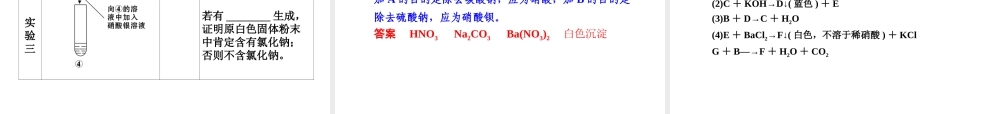 【步步高】浙江省2014年中考科学一轮复习 第33讲 物质的检验推断课件