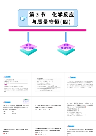 【金榜学案】2011版八年级科学下册 2.3.4《化学反应与质量守恒》课件 浙教版