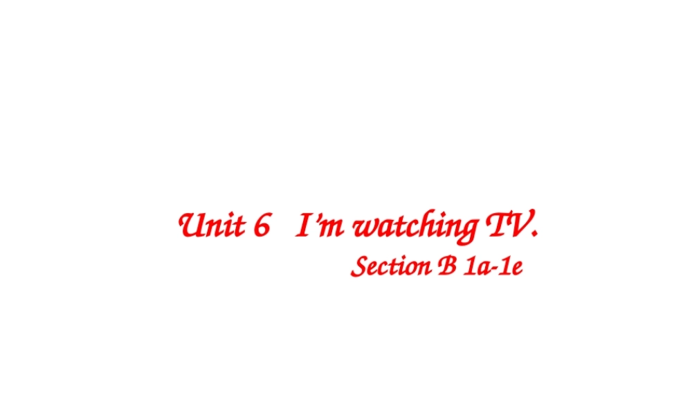 Unit 6 I’m watching TV Period 3 SectionB 1a-1e课件