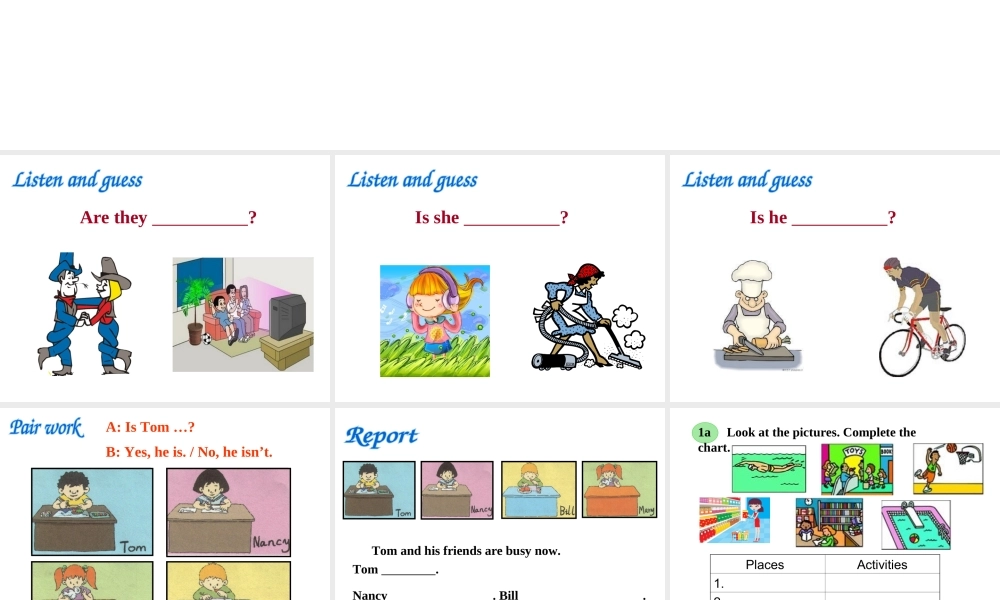 Unit 6 I’m watching TV Period 3 SectionB 1a-1e课件