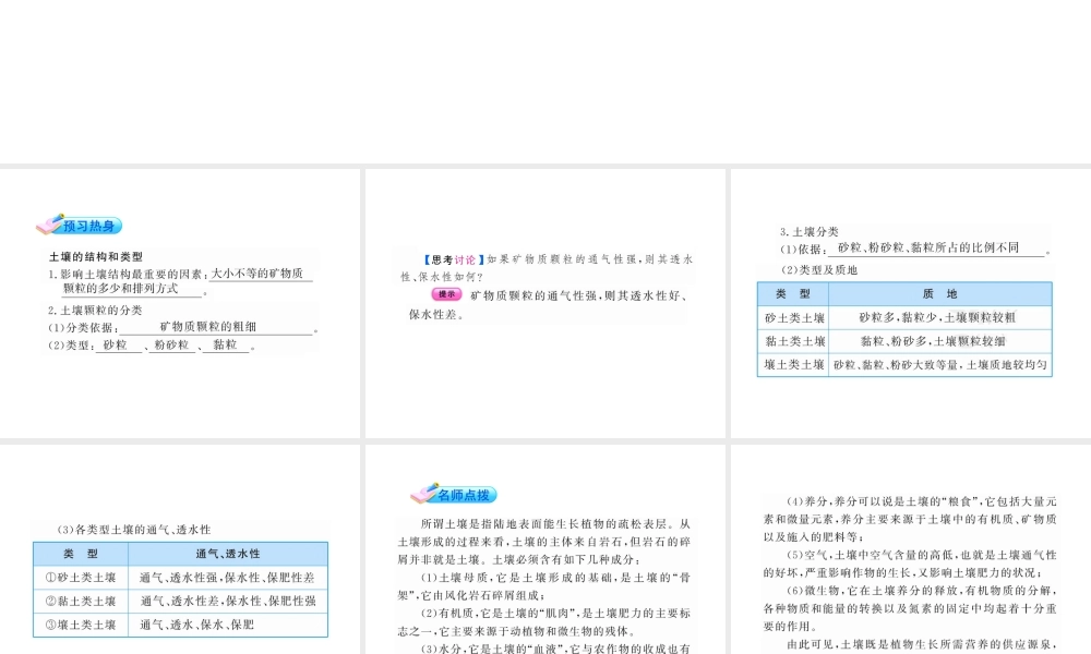 【金榜学案】2011版八年级科学下册 3.2.1《各种各样的土壤》课件 浙教版