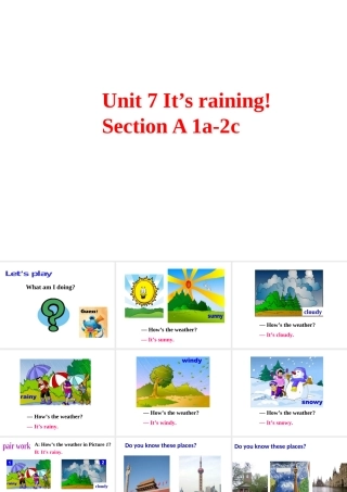 Unit 7 It’s raining Period 1课件1